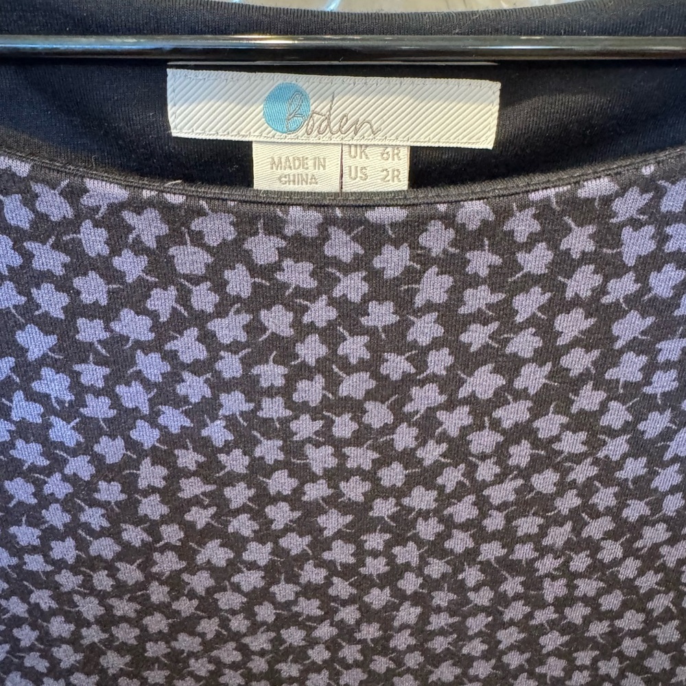 Boden Lucille black / blue jersey midi dress - Picture 5 of 8
